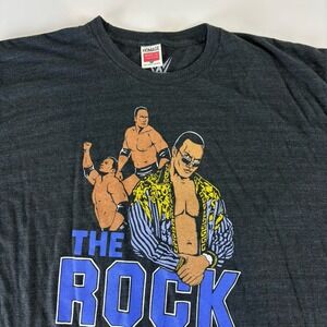 Homage WWE The Rock  T-Shirt Men's Size 2XL Gray Wwf Pro Wrestling Retro 90s XXL